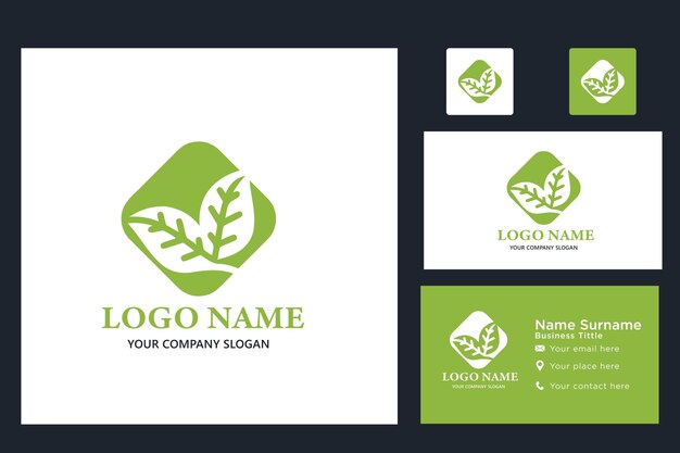 modello di progettazione del logo vettoriale delle foglie
