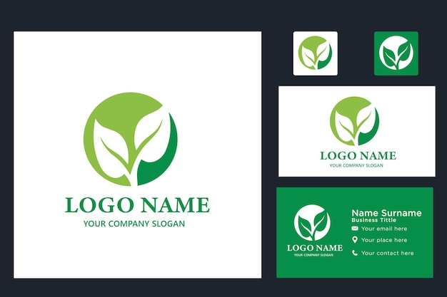 modello di progettazione del logo vettoriale delle foglie
