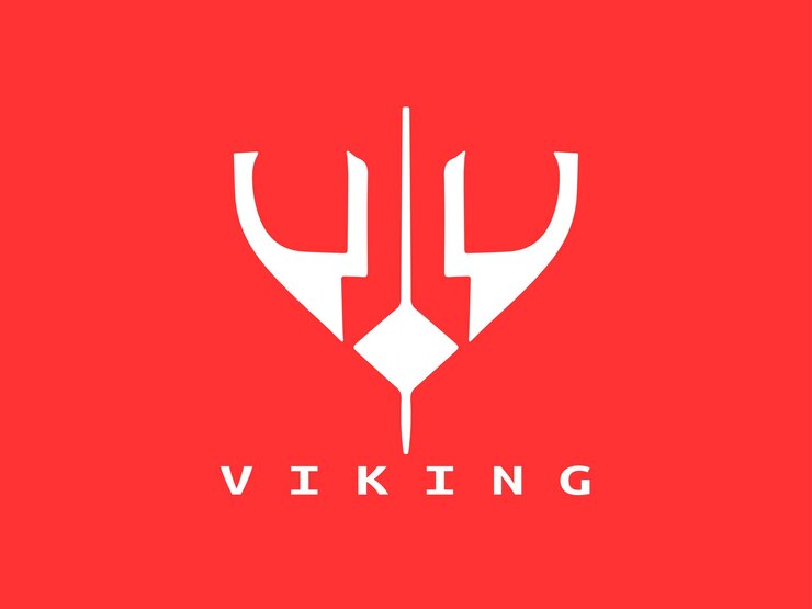 Vettore modello di progettazione del logo viking