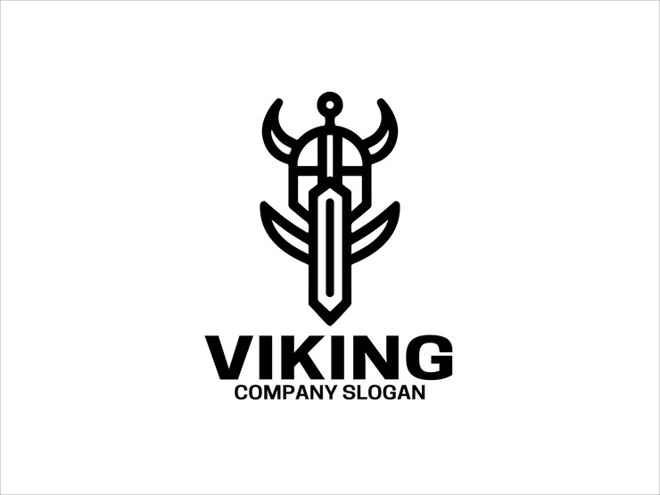 Vettore modello di progettazione del logo viking