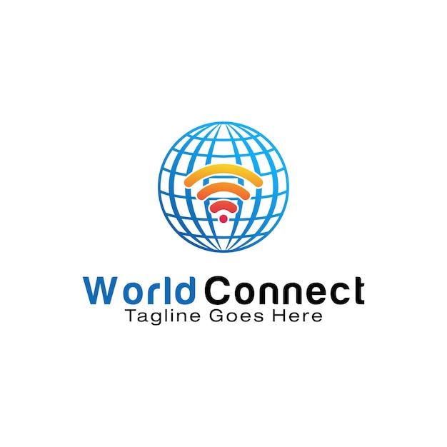 Modello di progettazione del logo World Connect