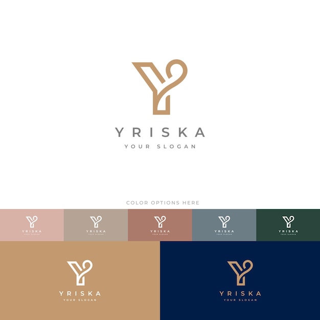 Modello di progettazione del logo Y Monogram elegante e elegante