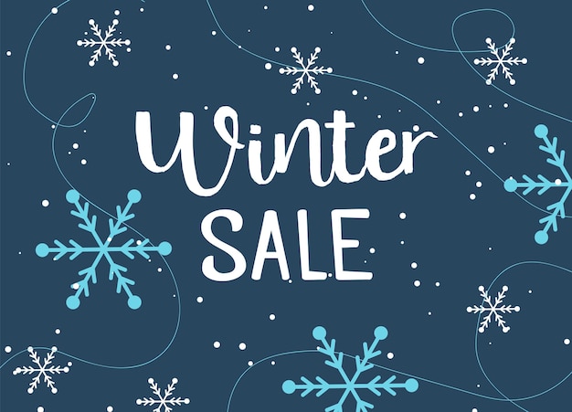 Modello di progettazione del manifesto di vendita invernale o sfondo. Vettore promozionale di affari creativi. Offerta di sconto per banner per le vacanze di natale. Carta di marketing speciale per la liquidazione della stagione invernale.