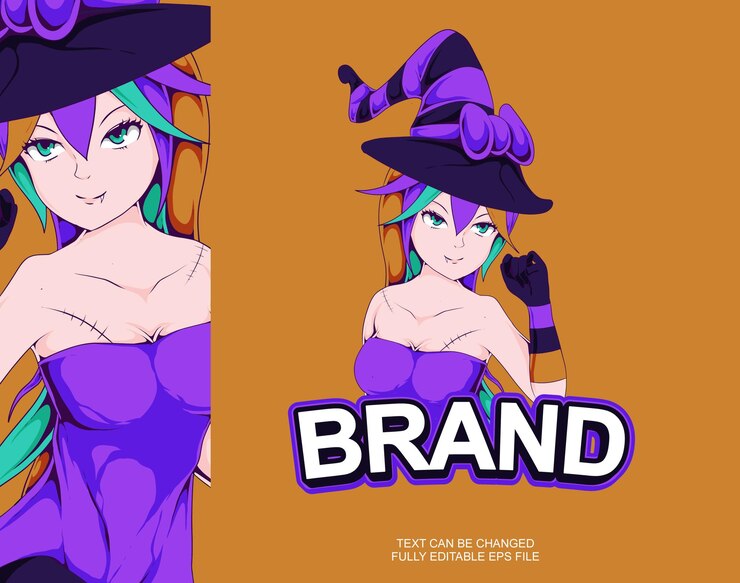 Vettore modello di progettazione del modello di logo anime