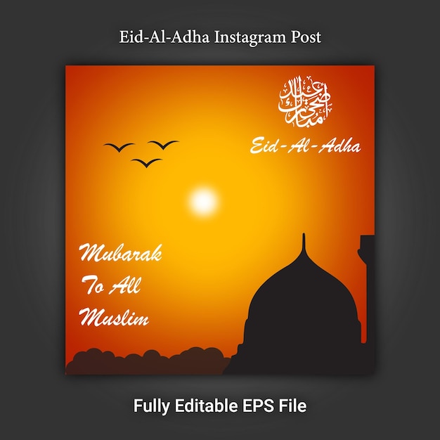 Modello di progettazione del post di Instagram di EidAlAdha