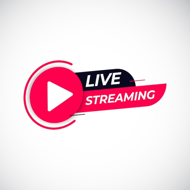 Modello di progettazione del pulsante di streaming live Canale creatore di contenuti