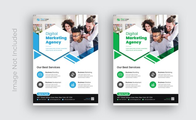 Modello di progettazione del volantino dell'agenzia di marketing digitale aziendale