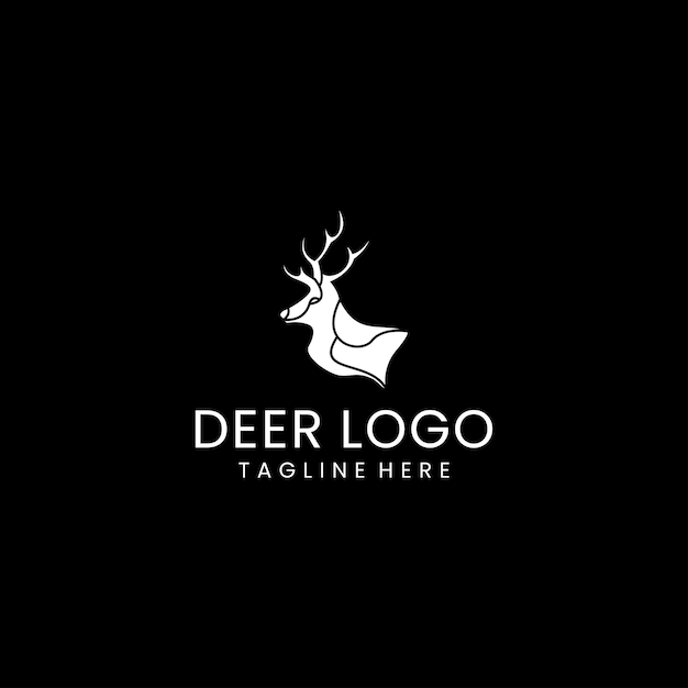 Modello di progettazione dell'icona di vettore del logo dei cervi