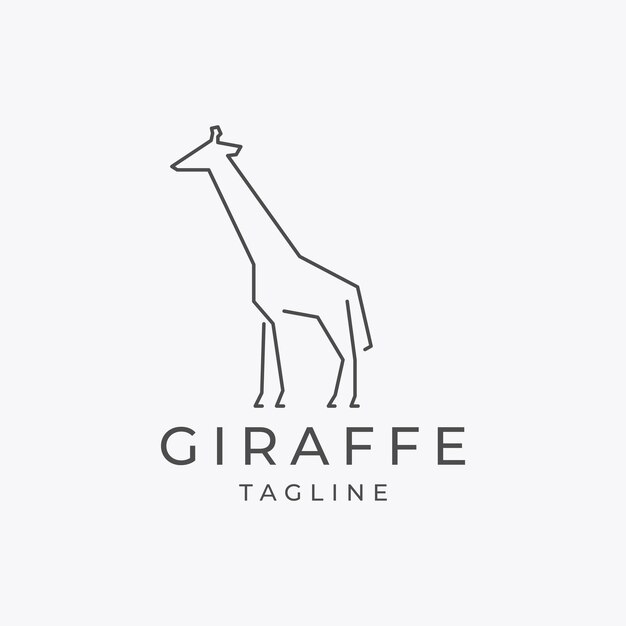 Modello di progettazione dell'icona di vettore del logo geometrico della giraffa