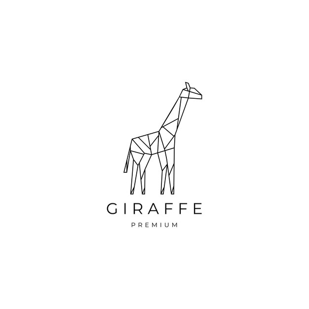 Modello di progettazione dell'icona di vettore del logo geometrico della giraffa
