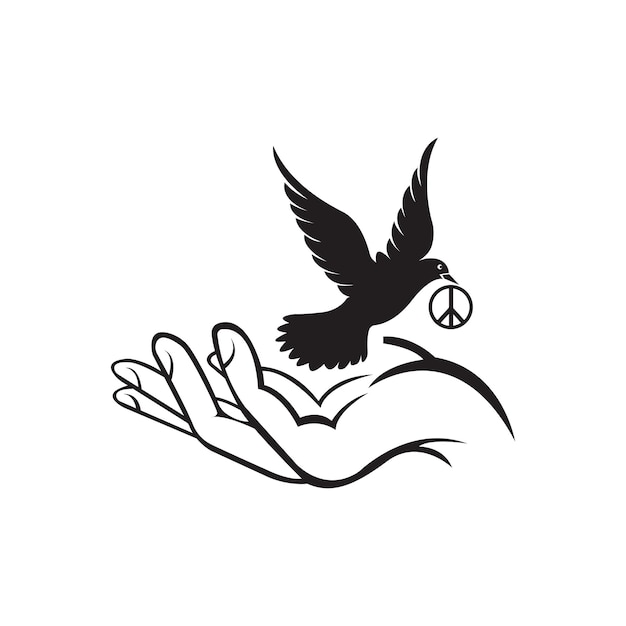 Modello di progettazione dell'illustrazione di amicizia di vettore dell'icona di simbolo di pace
