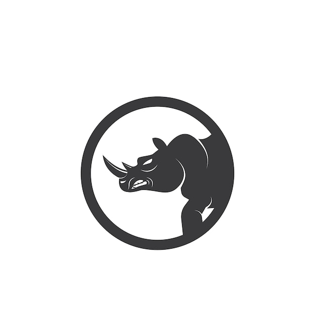 Modello di progettazione dell'illustrazione di vettore del logo dell'icona di Rhino