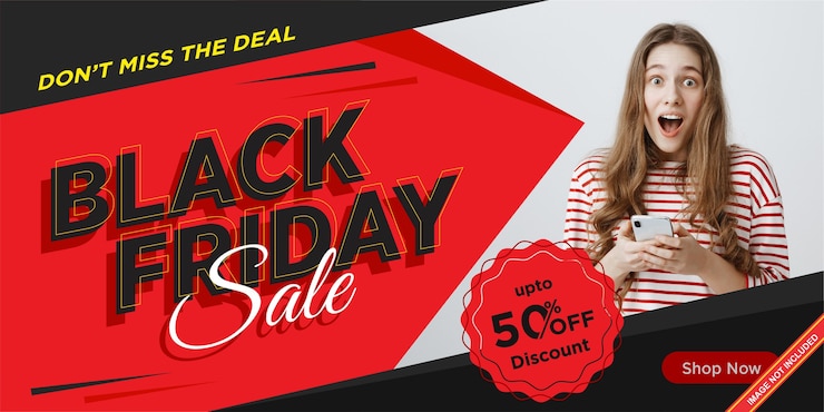 Vettore modello di progettazione dell'insegna di vendita di black friday