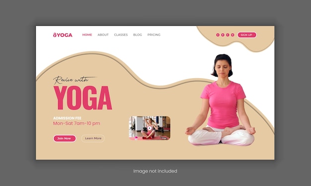 Modello di progettazione dell'intestazione del sito web Yoga