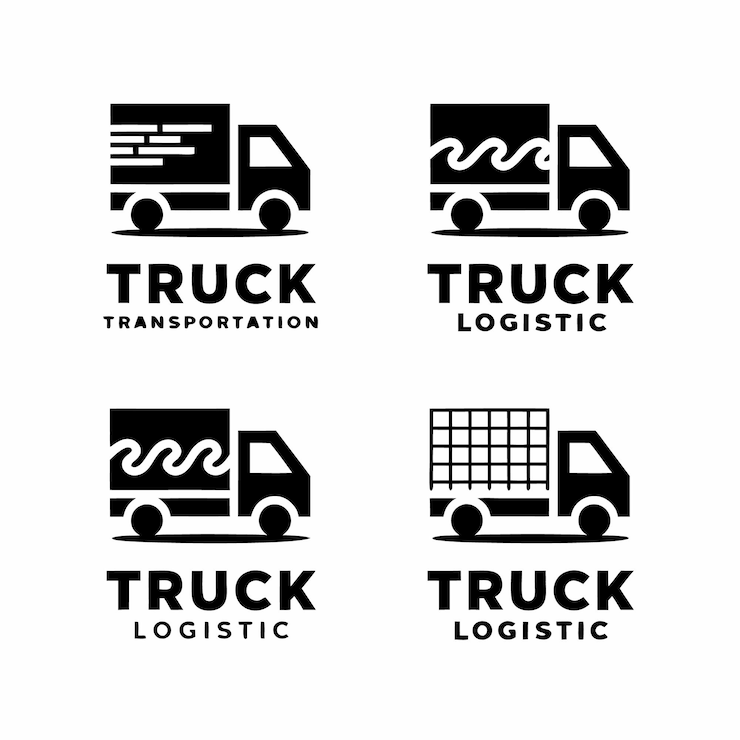 Vettore modello di progettazione della collezione di logo per camion
