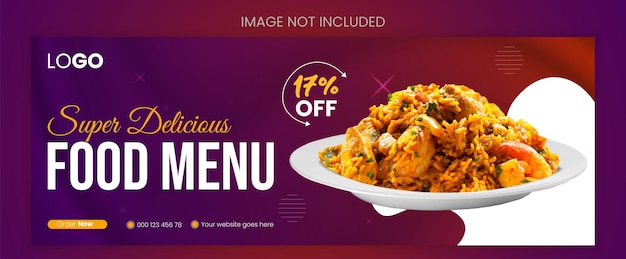 Modello di progettazione della copertina di Facebook per i social media alimentari