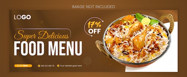 Modello di progettazione della copertina di Facebook per i social media alimentari