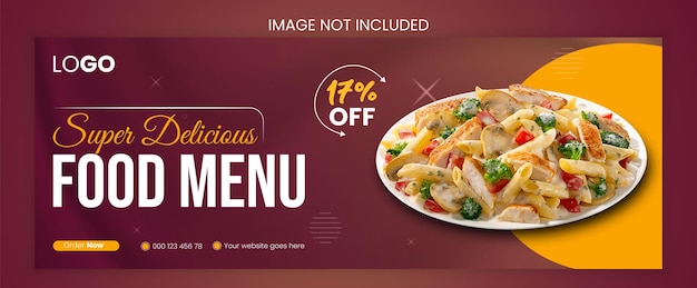 Modello di progettazione della copertina di Facebook per i social media alimentari