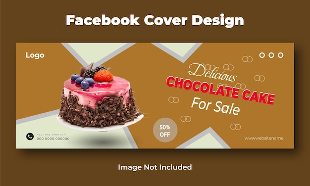 Modello di progettazione della copertina di una torta di cioccolato su Facebook