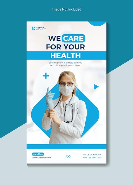 Modello di progettazione della storia di Instagram e Facebook per l'assistenza sanitaria medica