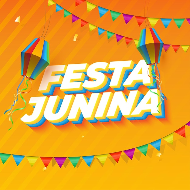 Modello di progettazione dello sfondo del partito del festival brasiliano Festa Junina