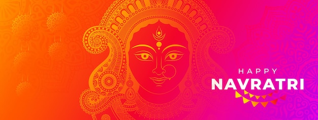 Modello di progettazione dello sfondo dell'insegna della copertina di Facebook di Happy Navratri del festival indiano