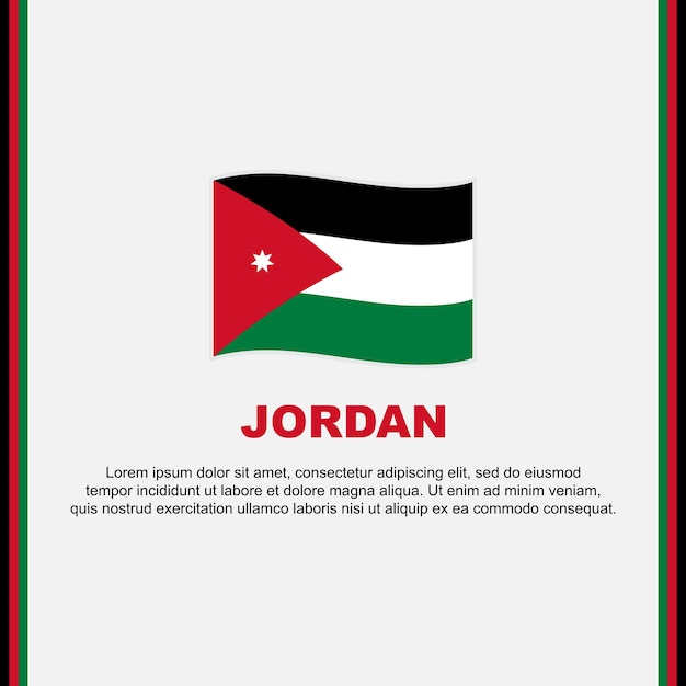 Modello di progettazione dello sfondo della bandiera della Giordania Bandiera del giorno dell'indipendenza della Giordania Social Media Post Jordan Cartoon