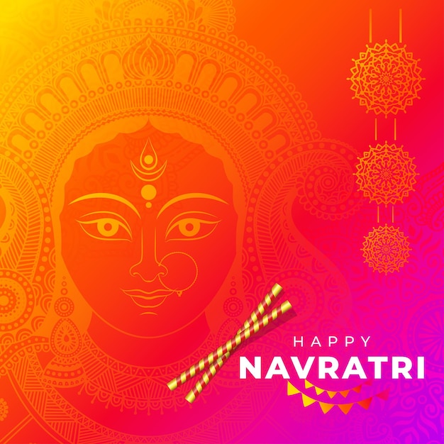 Modello di progettazione dello sfondo di Navratri felice del festival indiano