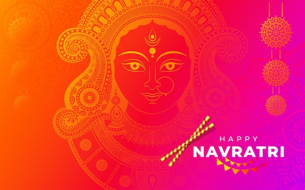 Modello di progettazione dello sfondo di Navratri felice del festival indiano