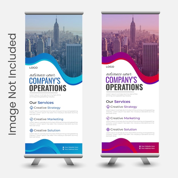 Modello di progettazione di banner business roll up