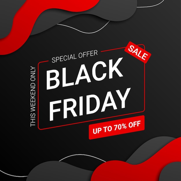 Modello di progettazione di banner del Black Friday per la promozione