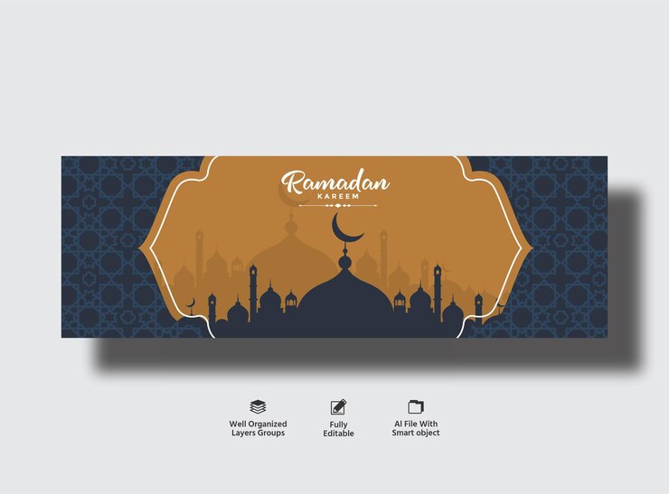 Modello di progettazione di banner ramadan aziendale vettoriale
