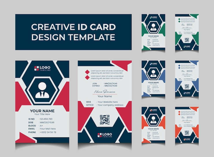 Vettore modello di progettazione di carta d'identità moderna creativa