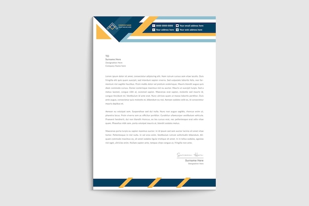 Modello di progettazione di carta intestata aziendale astratto creativo moderno