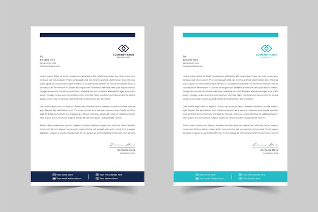 Modello di progettazione di carta intestata moderno e professionale per le aziende