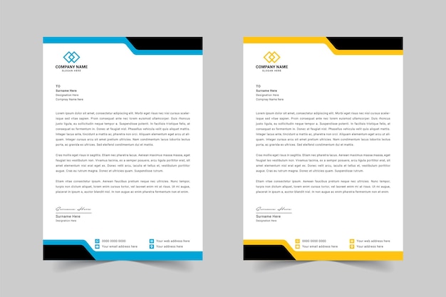 Modello di progettazione di carta intestata moderno e professionale per le aziende