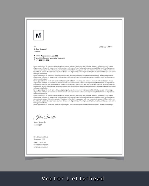 modello di progettazione di carta intestata pronto per la stampa a4 modello di carta intestata minimo