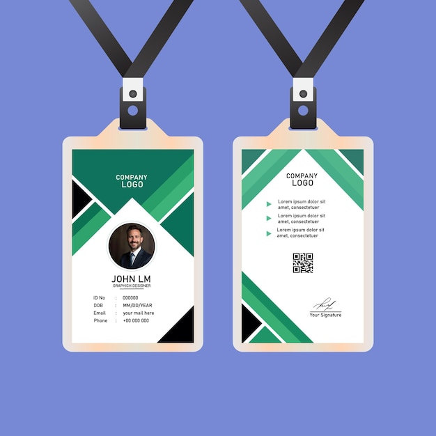 Modello di progettazione di carte d'identità uniche per aziende creative professionali