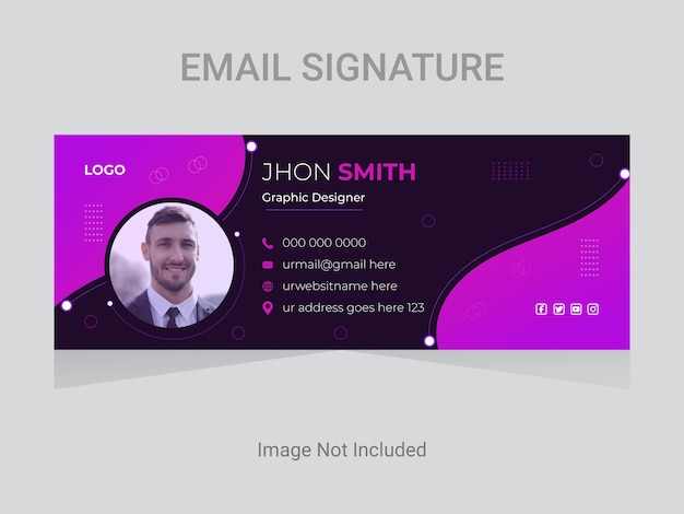 Modello di progettazione di firma e-mail professionale. Layout banner di email marketing.