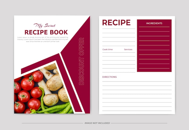 modello di progettazione di libri di ricette di cibi freschi per libri di cucina