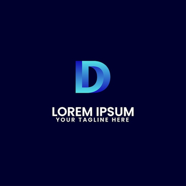 modello di progettazione di logo creativo lettera D