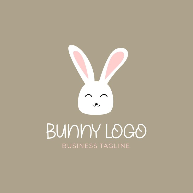 modello di progettazione di logo di coniglietto