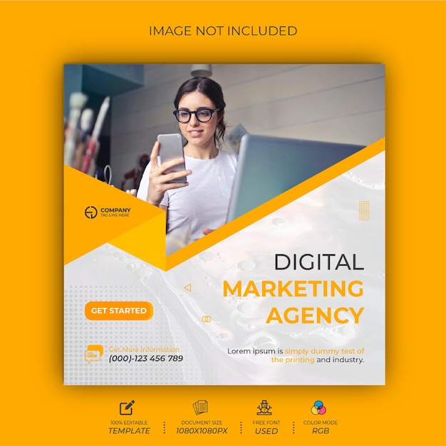 Modello di progettazione di post sociali dell'agenzia di marketing digitale