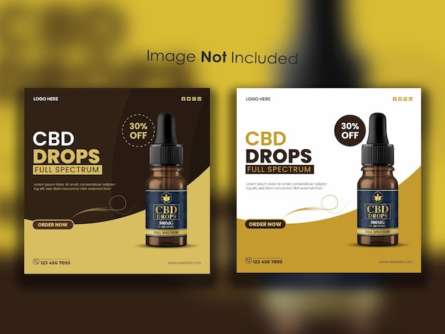 Modello di progettazione di post sui social media CBD