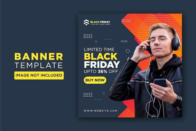 Modello di progettazione di post sui social media del black friday