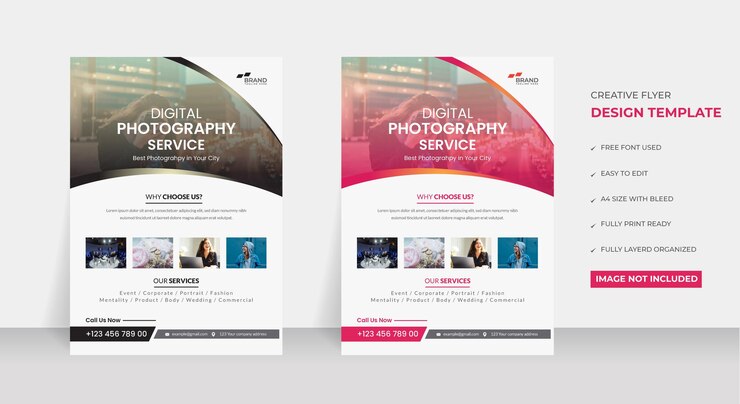 Modello di progettazione di poster fotografici facile da modificare