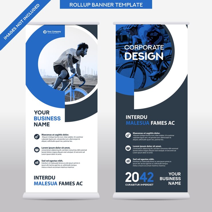 Modello di progettazione di roll up di affari di sfondo della città. Progettazione di banner bandiera.