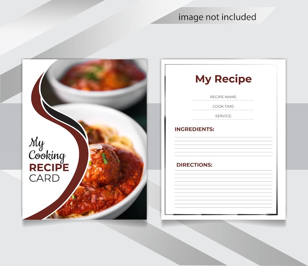 modello di progettazione di schede di ricette alimentari per libri di cucina