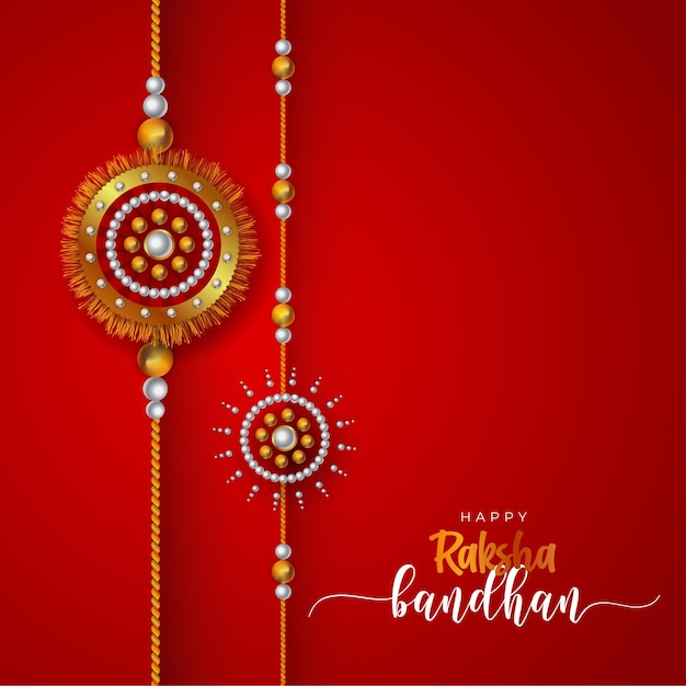 Modello di progettazione di sfondo di saluto felice Raksha Bandhan