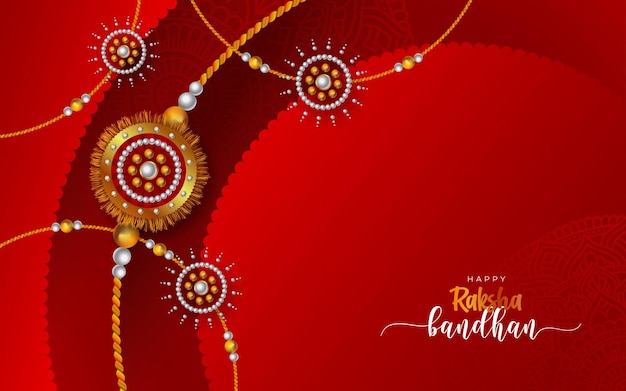 Modello di progettazione di sfondo di saluto felice Raksha Bandhan